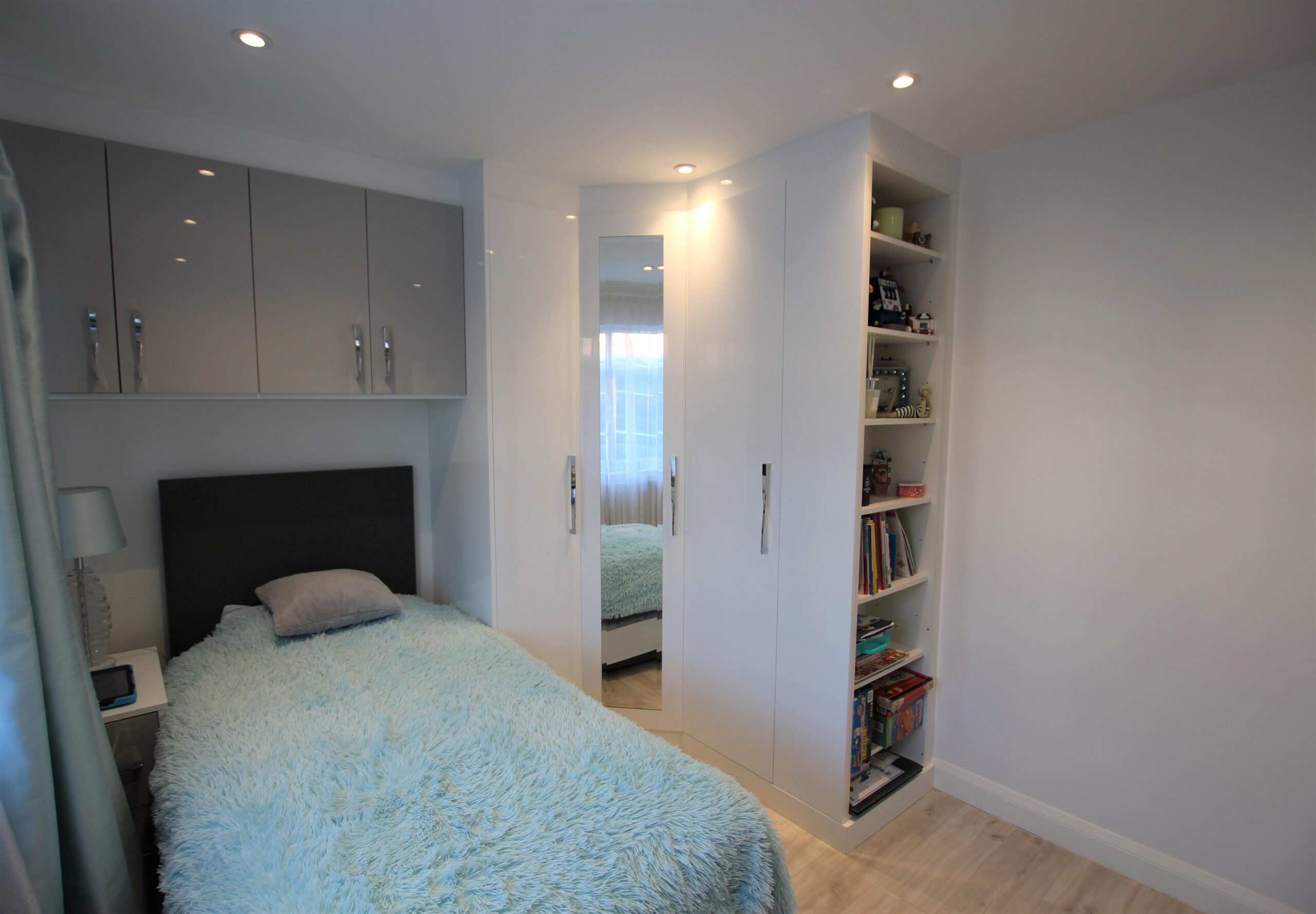 Bespoke bedroom designed, supplied and installed by Hampdens KB