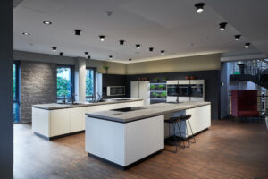 German Kitchens Hacker comes in two hights for the base cabinets