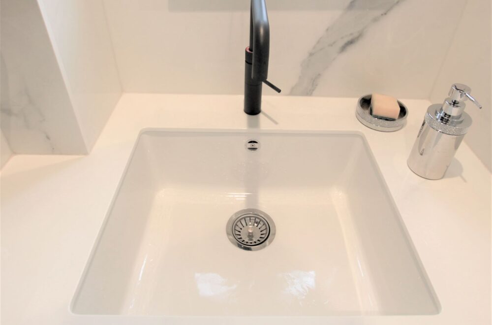 Blanco ceramic sink supplied and installed by Hampdens KB